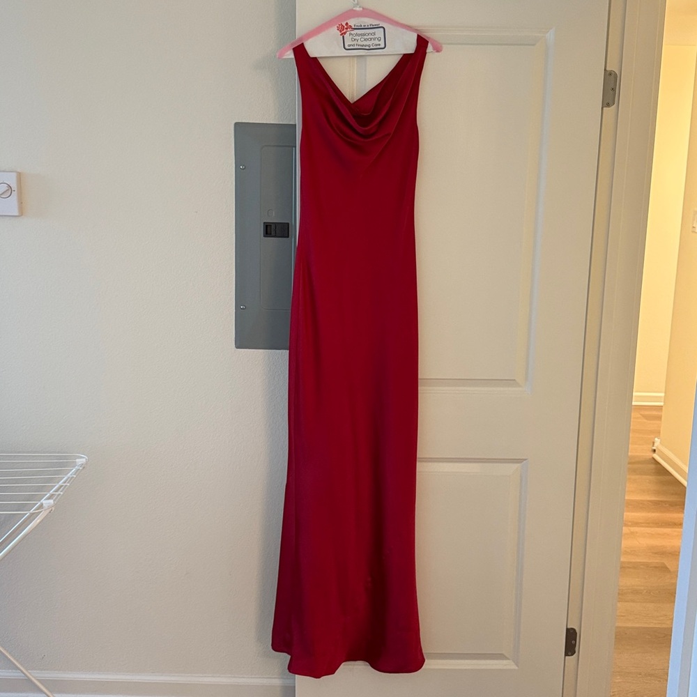 Maria Gown Norma Kamali in Tiger Red
